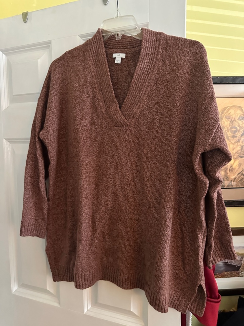 J. Jill Relaxed V-Neck Sweater in Rose Brown